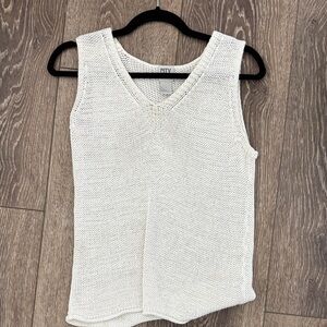 White Knit Sleeveless Top
